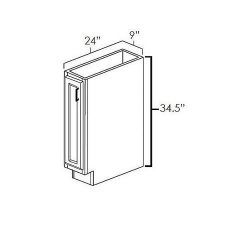 Prescott White 9" Full Height Door Base Assembled