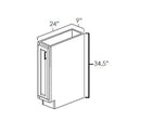 White Shaker 9" Full Height Door Base Pre-Assembled