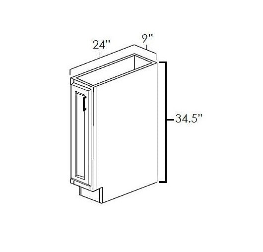 Prescott White 9" Full Height Door Base