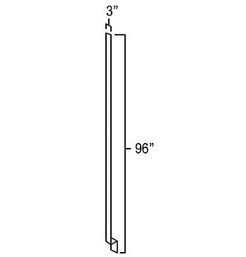 White Shaker 3" x 96" Tall Filler