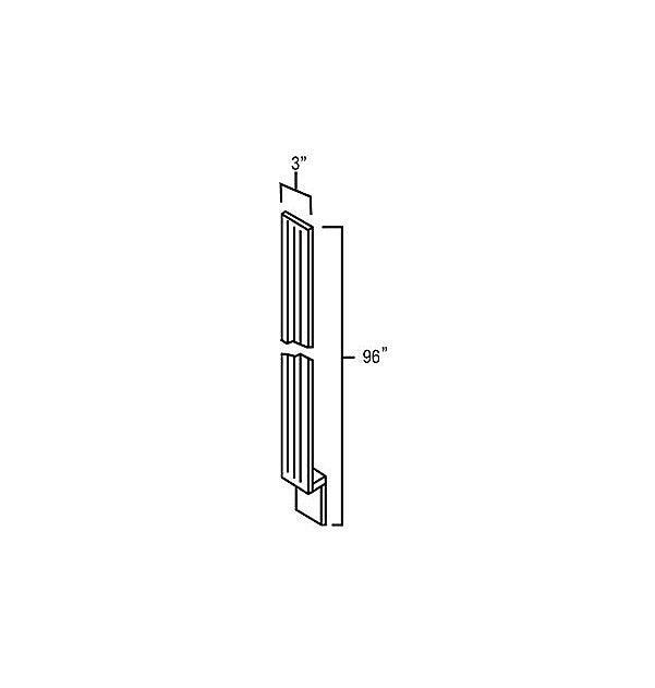 White Shaker 3" x 96" Fluted Tall Filler