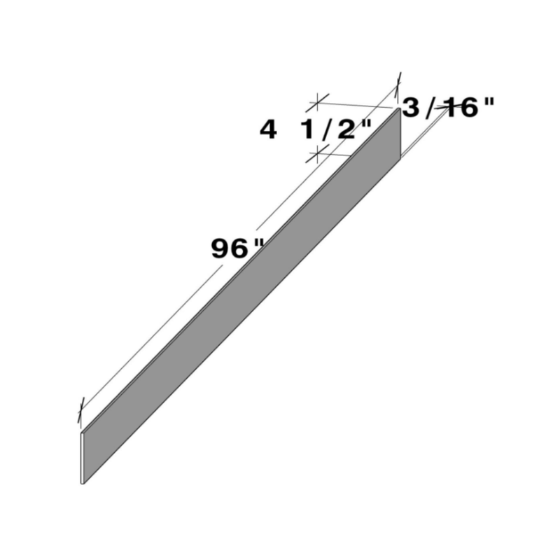 Arctic White Slim Shaker Toe Kick W96" X H4.5" X D0.375"