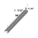 Unfinished Shaker Traditional Light Rail Molding W96" X  H1.5" X D2.3125"