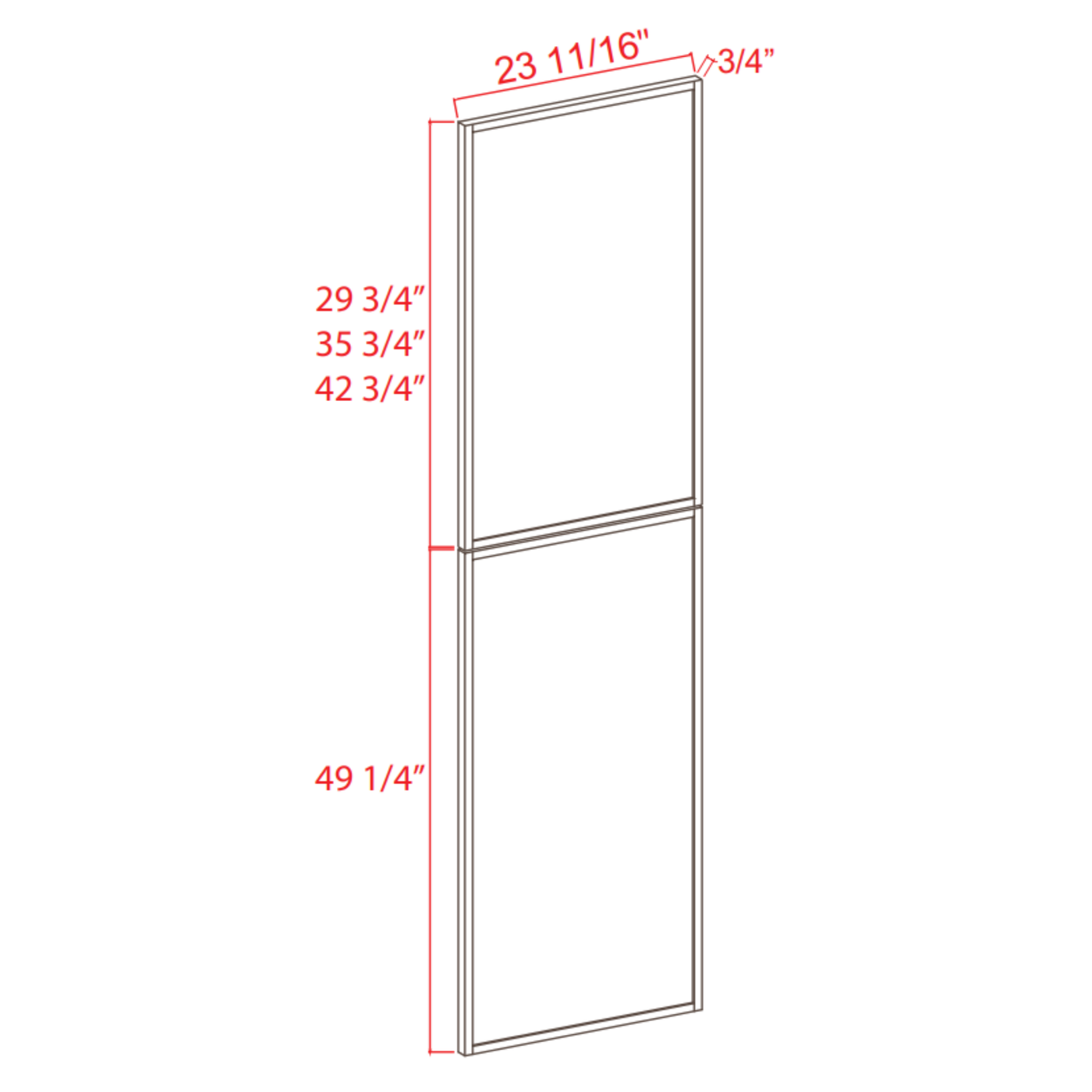 Slim Shaker Aberdeen Green Tall Decorative Door Panel - 23 1/2" W x 78 1/2"H