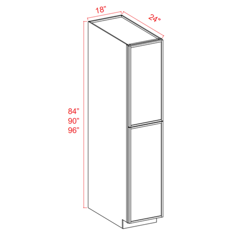 Slim Shaker Aberdeen Green Wall Pantry - 18"W x 84"H x 24"D - 2D, 5S