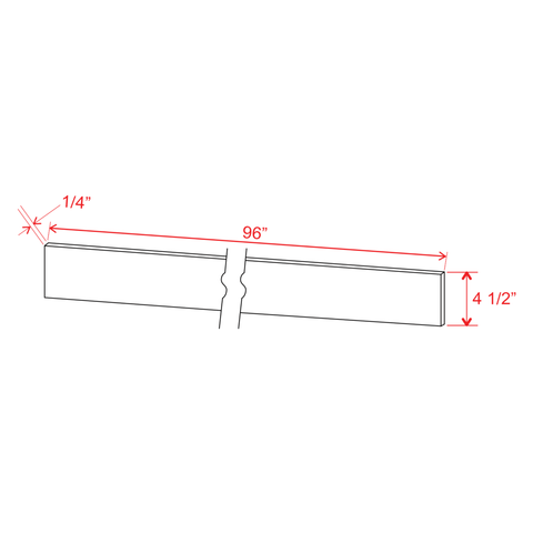 Slim Shaker Aberdeen Green Toe Kick 8' Plywood - 96"W x 4 1/2"H x 1/8"D