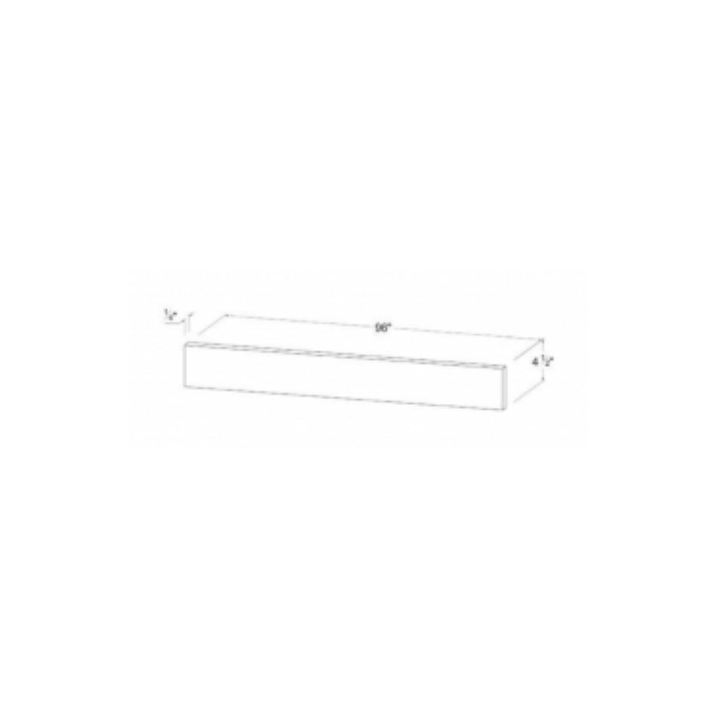 Shaker Aberdeen Green Toe Kick 8' Plywood - 96"W x 4 1/2"H x 1/8"D