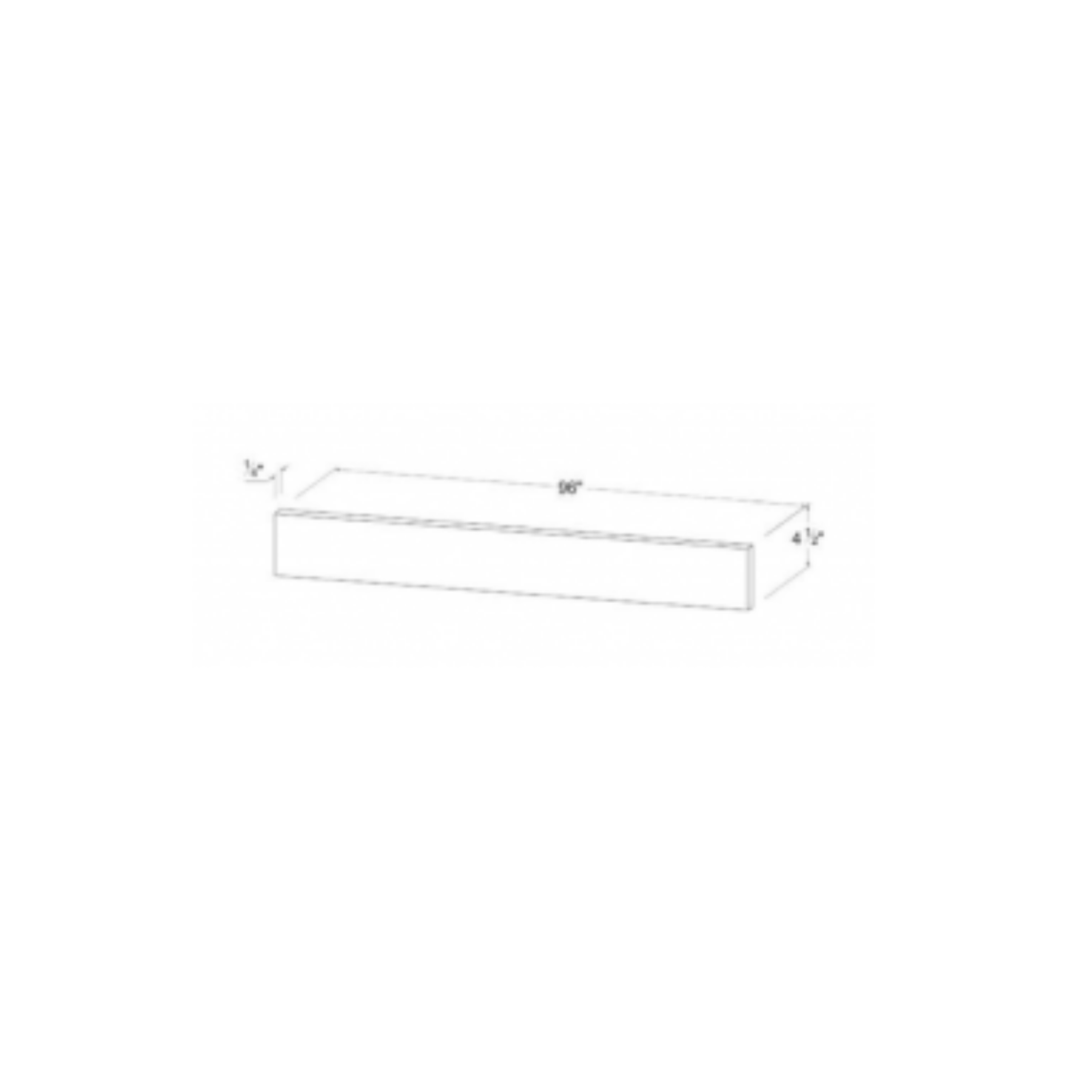 Shaker Aberdeen Green Toe Kick 8' Plywood - 96"W x 4 1/2"H x 1/8"D