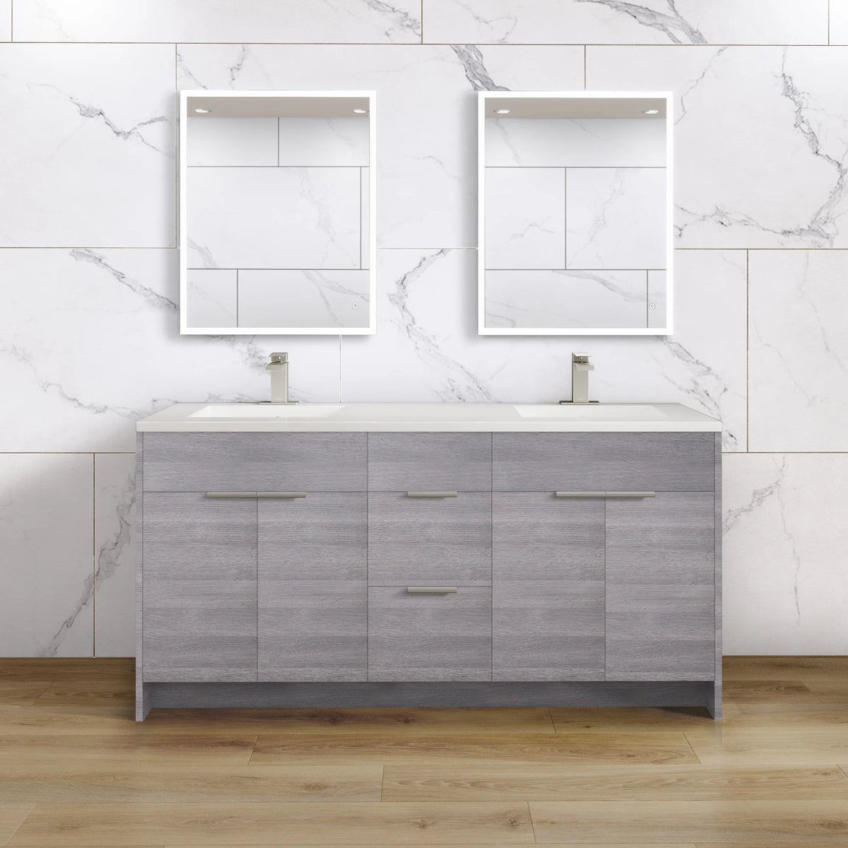 Torino Grey Wood Bathroom Vanities Pre-Assembled