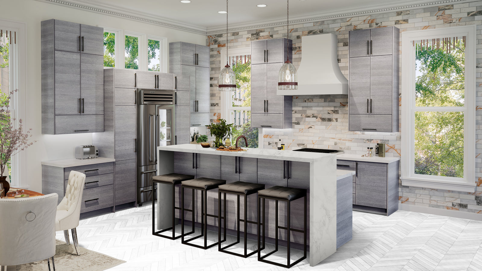 Siena Stone Slab Cabinets