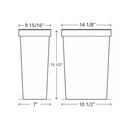 Slim Shaker Onyx Trash Can (For Bwbkt18) L9 X 14W X 16H