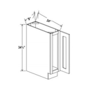 Shaker Aberdeen Green Base Cabinet - 9"W x 34-1/2"H x 24"D - 1D