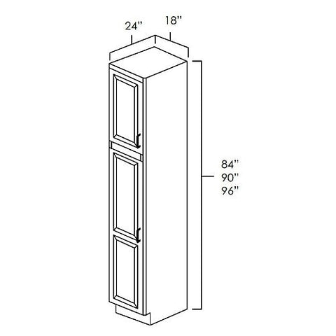 White Shaker 18" x 90" Utility Cabinet