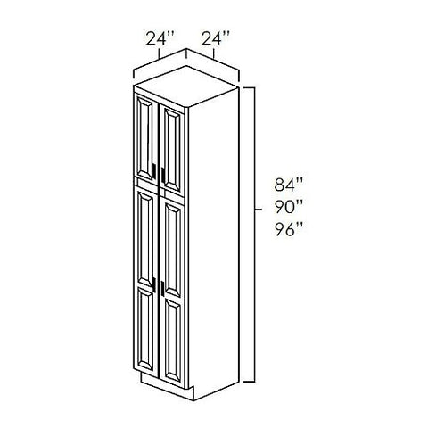 White Shaker 24" x 84" Utility Cabinet