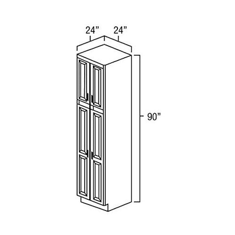 White Shaker 24" x 90" Utility Cabinet
