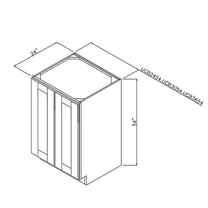 White Shaker 30" Bottom Cabinet for Split Pantries