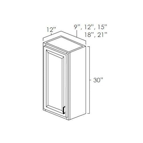 Smoky Gray 9" x 30" Wall Cabinet