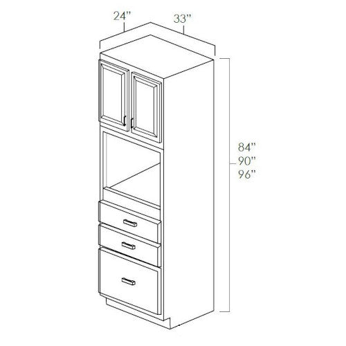 Butterscotch Shaker 33" x 84" Universal Oven Cabinet