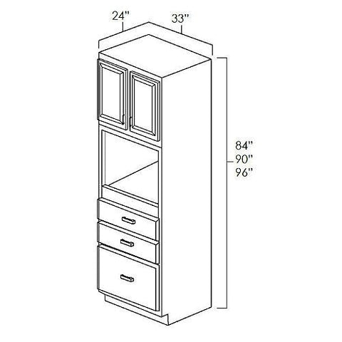 White Shaker 33" x 84" Universal Oven Cabinet