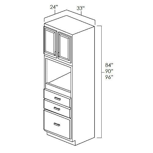 White Shaker 33" x 84" Universal Oven Cabinet