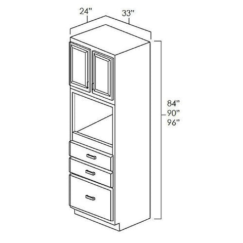 White Shaker 33" x 84" Universal Oven Cabinet