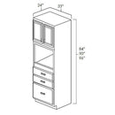 White Shaker 33" x 84" Universal Oven Cabinet
