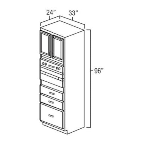 Butterscotch Shaker 33" x 96" Universal Oven Cabinet