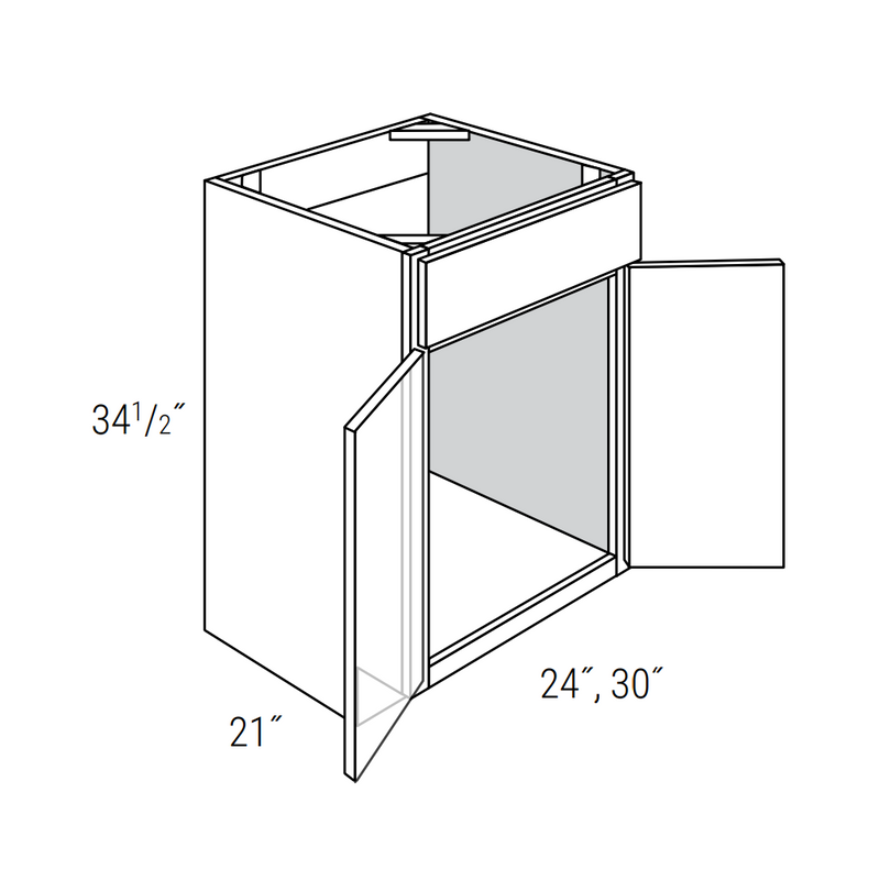 Truffle Shaker 24" Vanity Sink Base