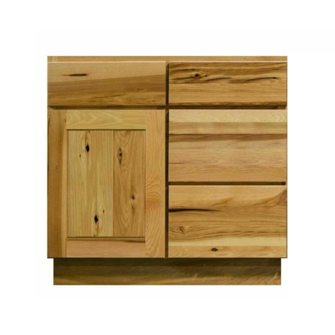 Knotty Hickory Shaker 30" Vanity Combo w/ Drawers on Right