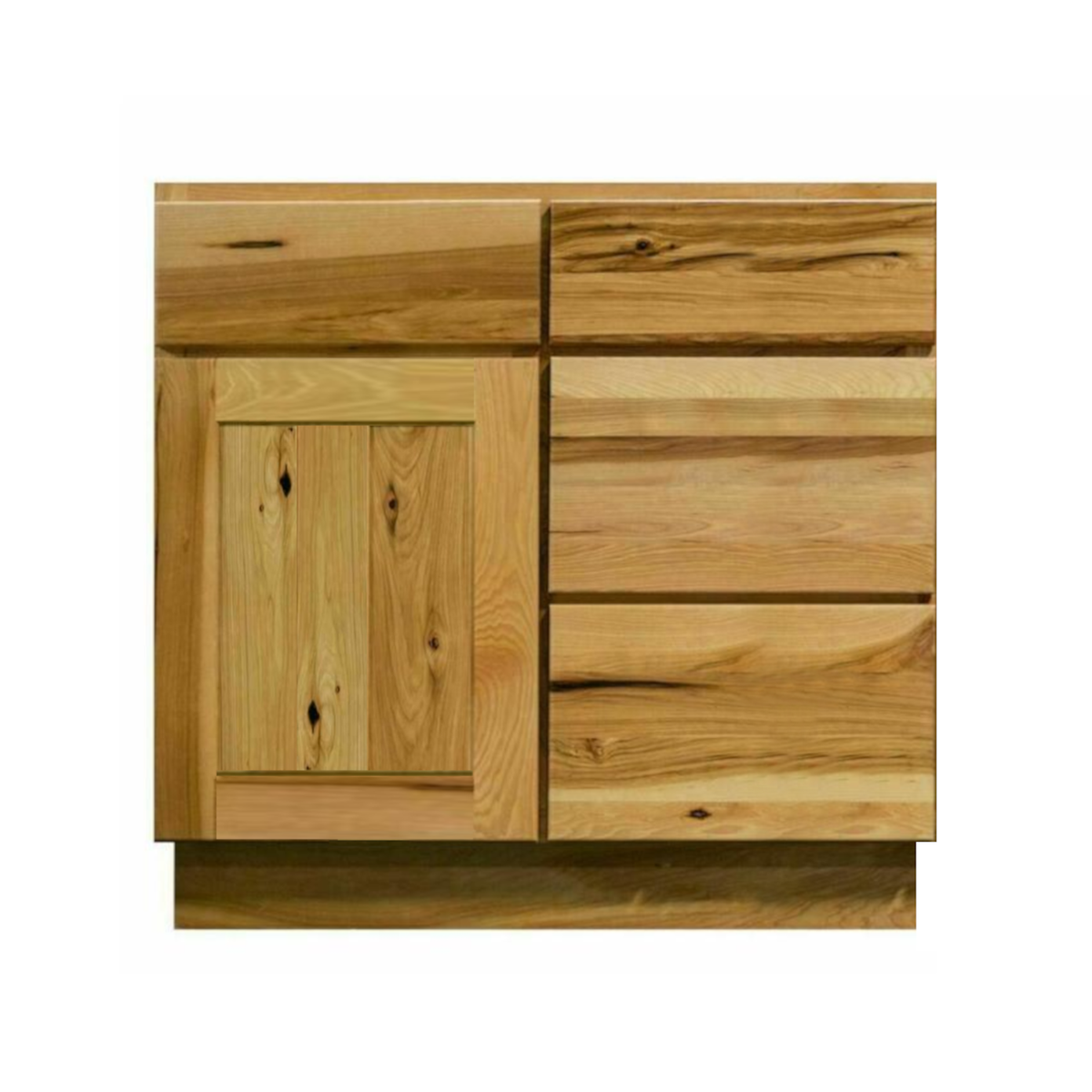 Knotty Hickory Shaker 30" Vanity Combo w/ Drawers on Right