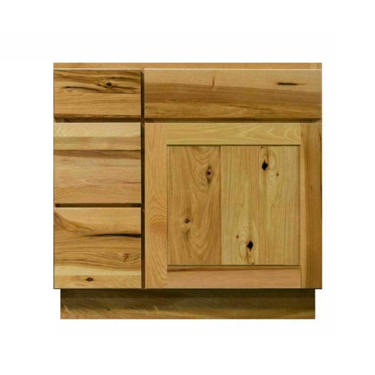 Knotty Hickory Shaker 36" Vanity Combo w/ Drawers on Left