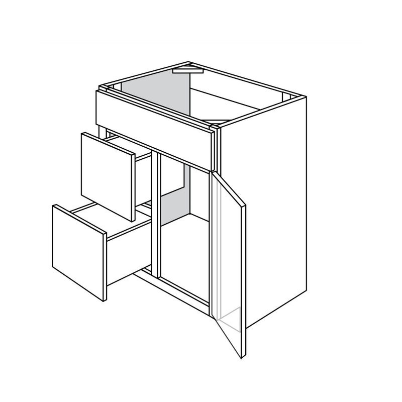 Truffle Shaker 30" Vanity Sink Base w/ Drawers on Left