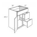 Rigby White 30" Vanity Sink Base w/ Drawers on Right