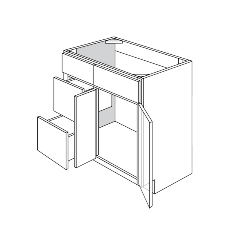 Truffle Shaker 42" Vanity Sink Base w/ Drawers on Left
