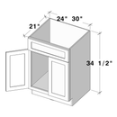 Cyber Grey Vanity Sink Base W30" X H34.5" X D21"