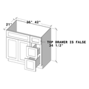 Graphite Shaker Vanity Base Drawers On Right W36" X H34.5" X D21"