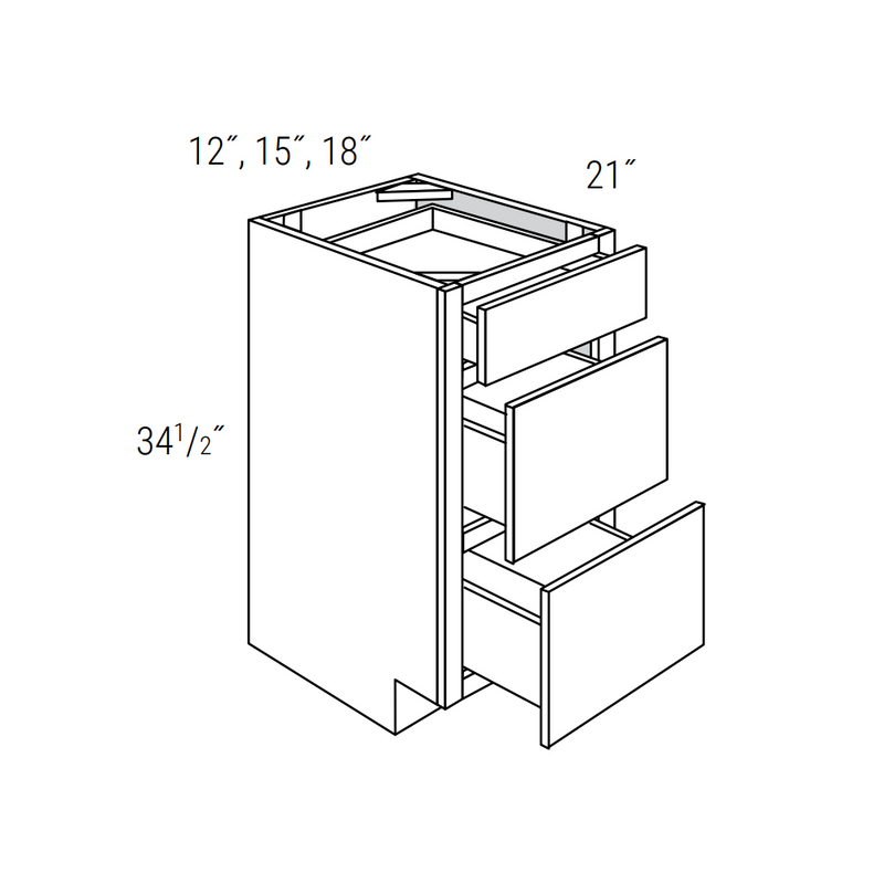 Truffle Shaker 18" Vanity Drawer Base