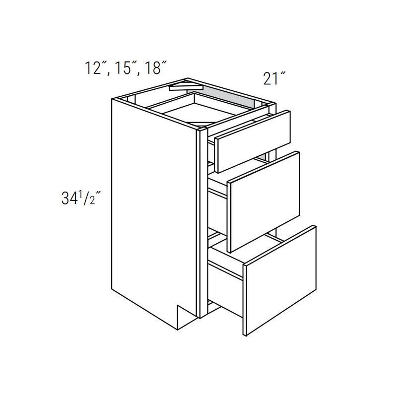 Rustic Shaker 12" Vanity Drawer Base Pre-Assembled