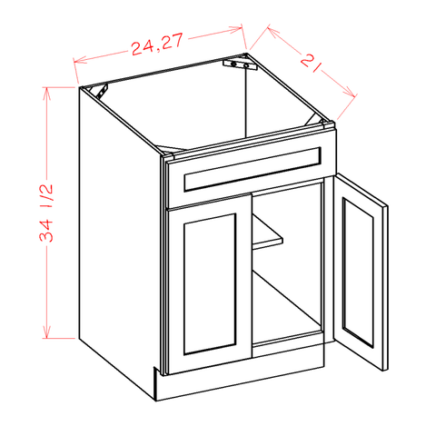 Shaker Ivy 27" Vanity Sink Base