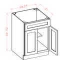 Slim Shaker White 27" Vanity Sink Base