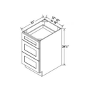 Shaker Aberdeen Green Vanity Drawer Base Cabinet - 15"W x 34 1/2"H x 21"D - 3 DRW