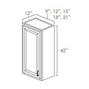 Midnight Black Shaker 12" W x 42" H Wall Cabinet