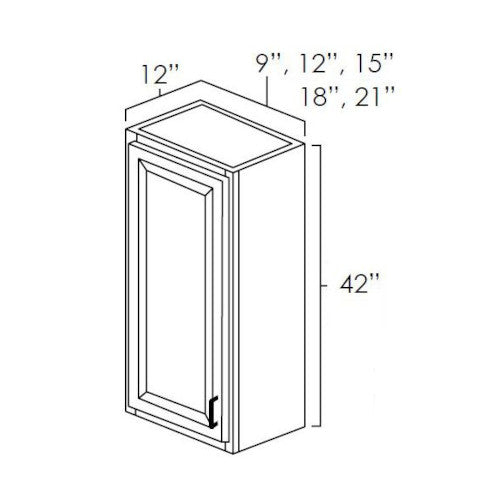 Butterscotch Shaker 12" x 42" Wall Cabinet