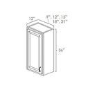White Shaker 9" x 36" Wall Cabinet