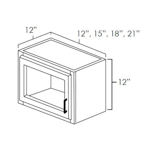 Aspen White 12" x 12" Wall Cabinet w/ a Plain Glass Door