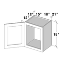 Cyber Grey Wall Cabinet W18" X H18" X D12"