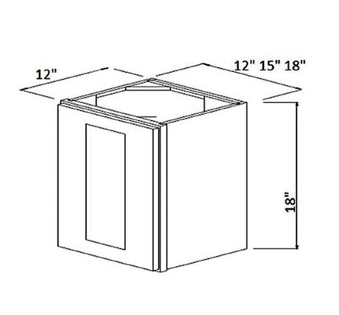 Prescott White 12" Single Door Wall Cabinet Assembled