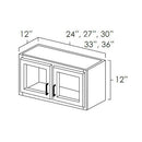 Butterscotch Shaker 27" x 12" Wall Cabinet w/ a Plain Glass Doors