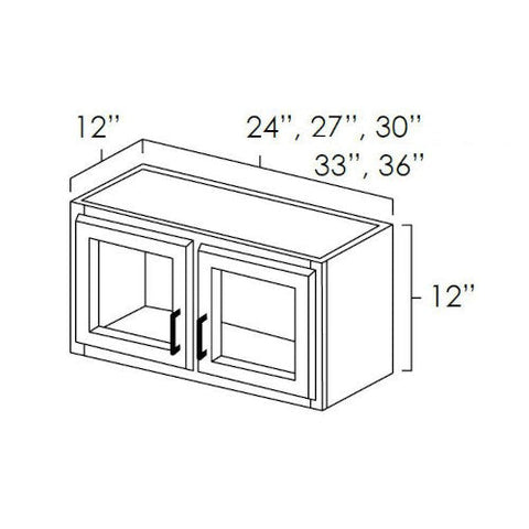 West Point Grey 24" x 12" Wall Cabinet w/ a Plain Glass Doors