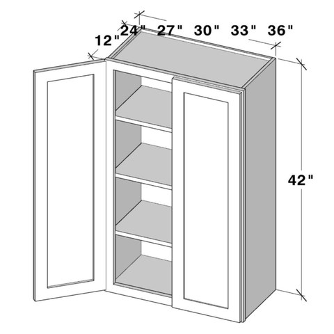 Laurel Natural Wall Cabinet W27" X H42" X D12"
